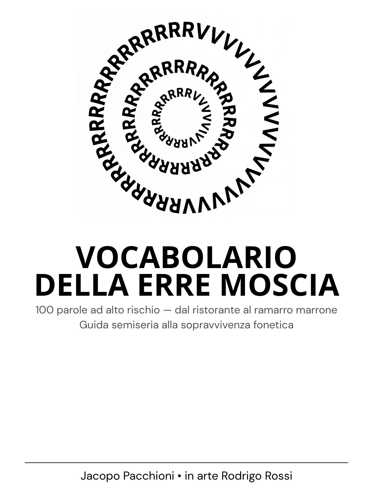Copertina del libro Vocabolario della Erre Moscia di Jacopo Pacchioni