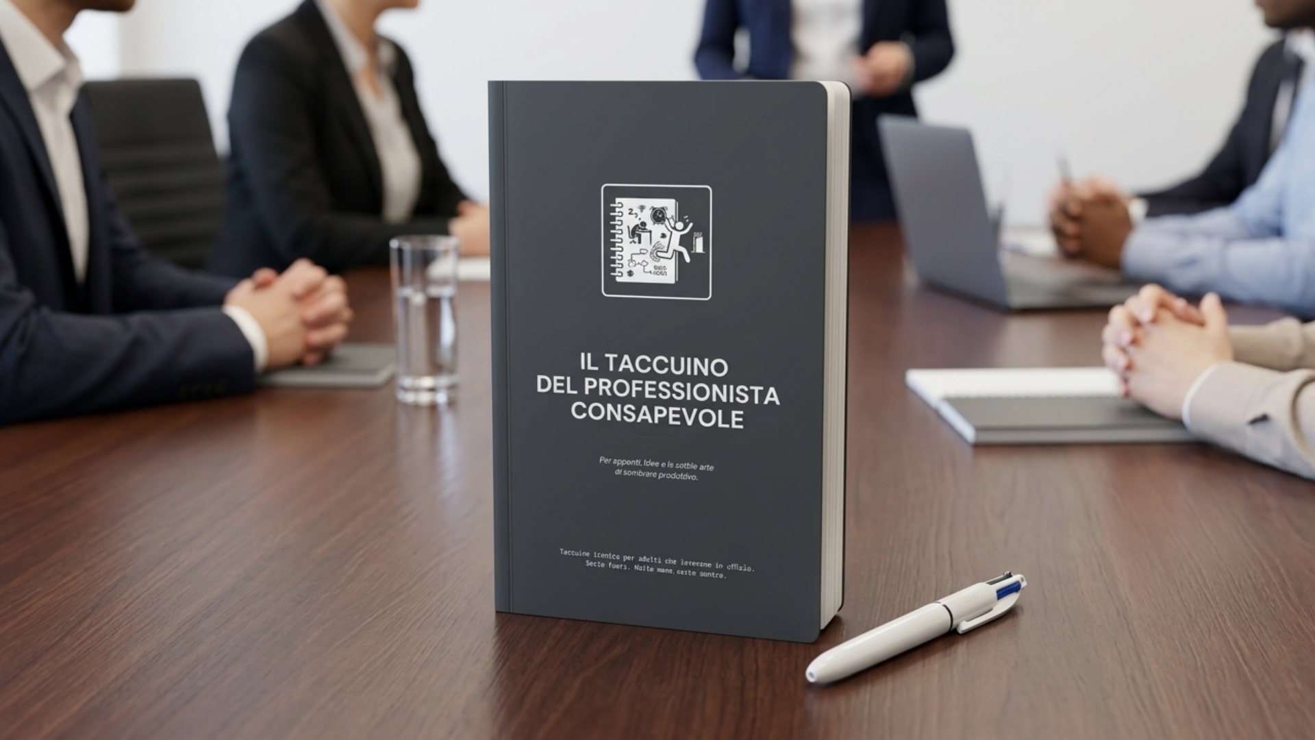 Il Taccuino del Professionista Consapevole su tavolo di riunione
